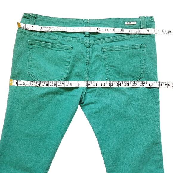 Green Denim Skinny Jeans Juniors Size 15 - Picture 4 of 7